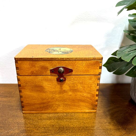 Vintage Woodpecker WoodWare Wood Box Hand Painted in Japan 6x4x5 Wooden - Picture 3 of 14